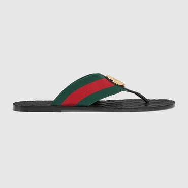 GUCCI Men's Riviera Thong Sandal, Size 40 IT