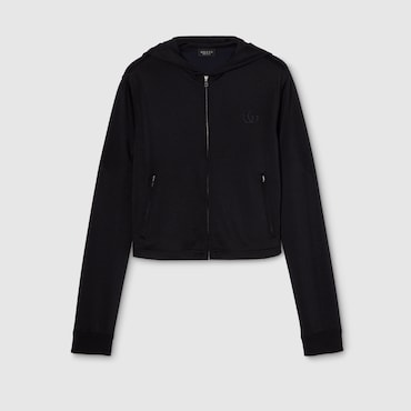 GUCCI Jersey Zip Jacket With Embroidery, Size XXXL