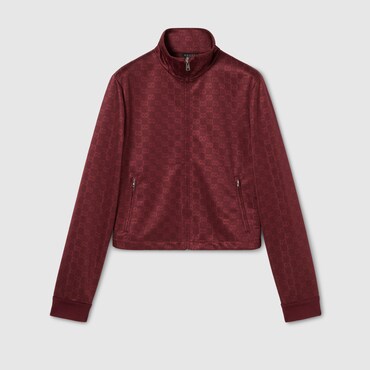 GUCCI GG Jersey Jacquard Zip Jacket, Size XXL