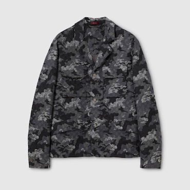 GUCCI GG Marbled Cotton Jacquard Jacket, Size 52