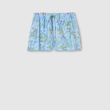 GUCCI Printed Silk Twill Shorts, Size 36 IT