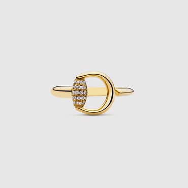 GUCCI Bague Ouverte Horsebit Diamant 18 Carats