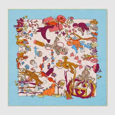 GUCCI Printed Silk Carré