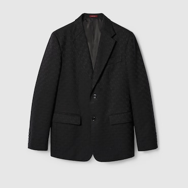 GUCCI GG Cotton Blend Canvas Jacket, Size 60