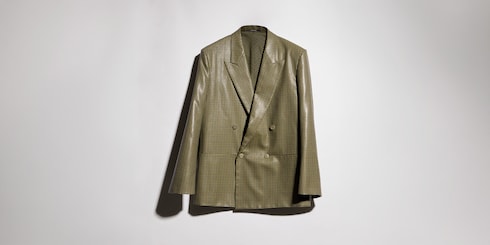 Veste en laine Vichy à double boutonnage