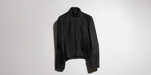 Chaqueta de popelina de seda técnica con cremallera