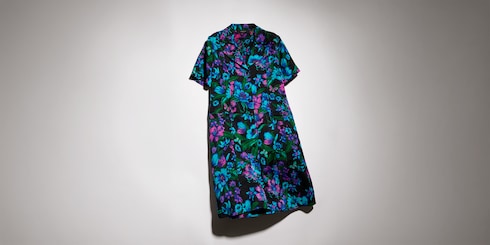 Abito chemisier in jacquard di seta stampata