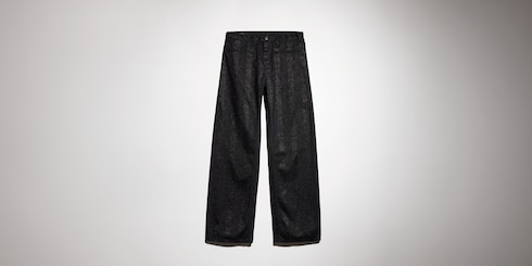 Pantalon en denim de coton imprimé