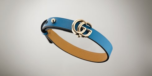 Leather bracelet with Double G