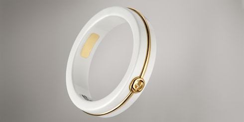 Gucci Interlocking zirconia thin ring