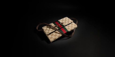 [구찌 홀스빗] 웹 스트랩 지갑