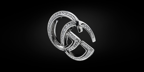 Broche en cristaux GG Marmont