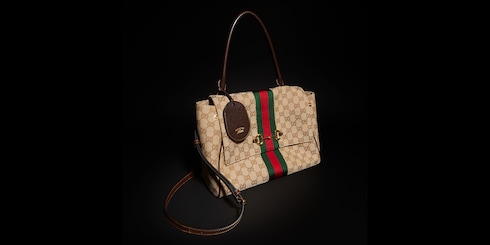 Gucci Horsebit Web中号手提包