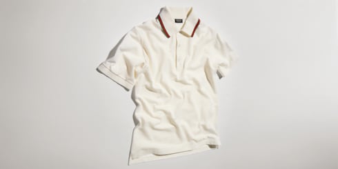 Cotton jersey piquet polo shirt