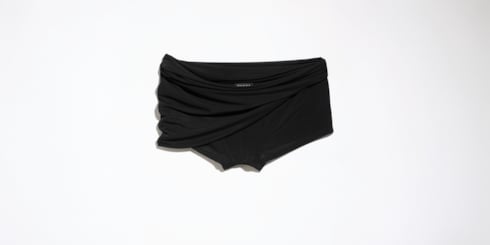 Shorts drappeggiati in jersey di crêpe