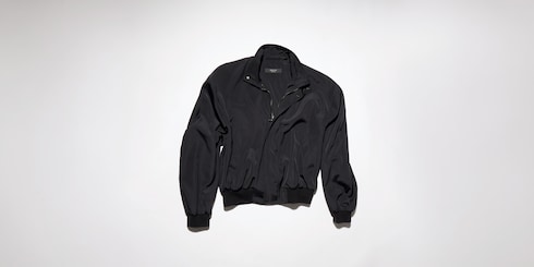 Light cotton acetate faille zip jacket