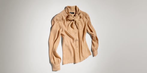 Chemise en jacquard de soie à motif chaîne GG enlacés