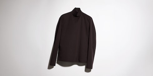 Rollkragenpullover aus Baumwollpopeline