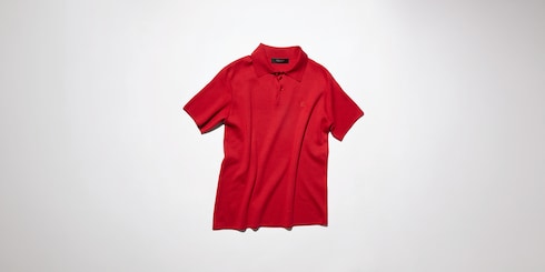 Silk cotton polo shirt with embroidery