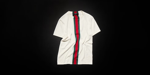 T-Shirt aus Baumwollstrick mit Web Intarsie
