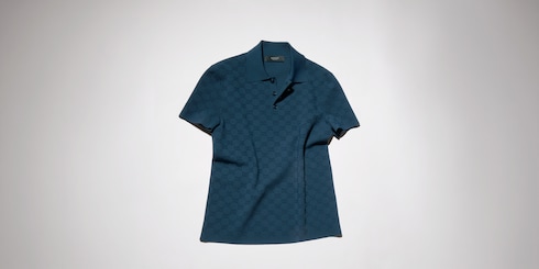 Technical GG jacquard fabric polo shirt