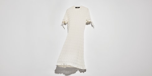 Braided cotton blend dress