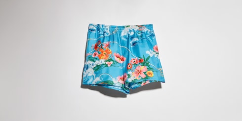 Short de sarga de seda estampado