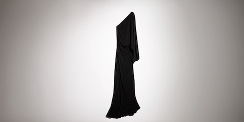 Vestido largo asimétrico de jersey de viscosa