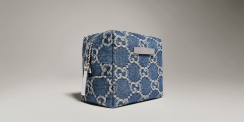 Small cosmetic case with Gucci plaque