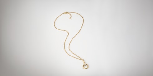 Collana Pendente Diamante Horsebit Oro 18k