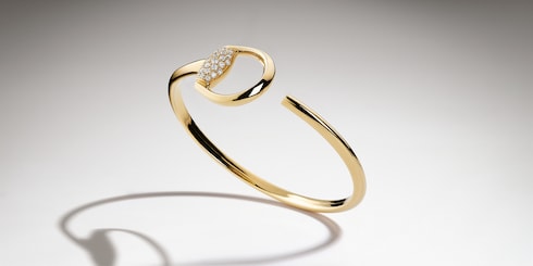 〔ホースビット〕18K ダイヤモンド カフブレスレット