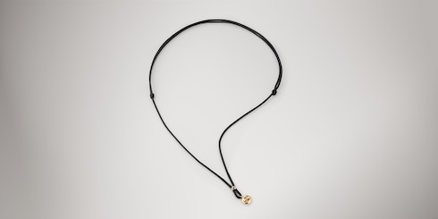 〔グッチ インターロッキング〕18K ペンダント コード ネックレス