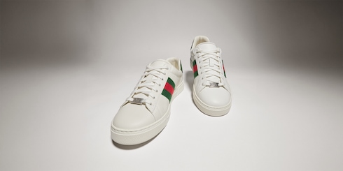 Tenis Gucci Ace con tribanda Web para hombre