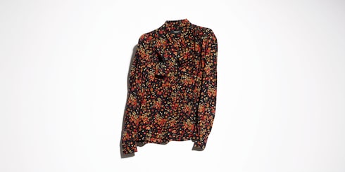 Camisa de seda estampada