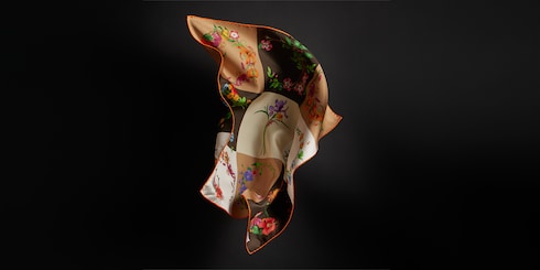 Printed silk twill bandana