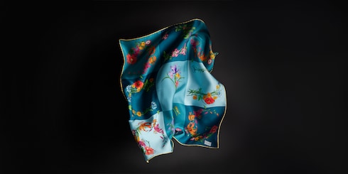 Printed silk twill bandana