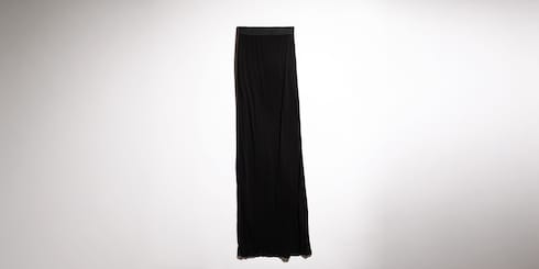 Viscose crêpe jersey long skirt