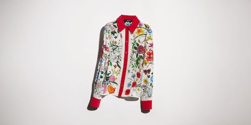 Camicia in seta stampata