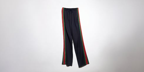 ウェブ ストライプ付き シルクコットン スポーツウェア パンツ