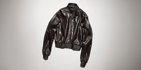 Soft nappa leather bomber jacket