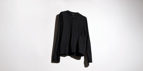 柔软人造丝针织拉链夹克