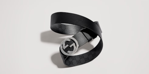 Ceinture réversible avec boucle à détail GG enlacés