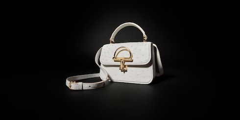 Gucci Siena ostrich small top handle bag