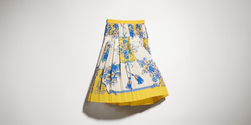 Midirock aus Seide mit Print