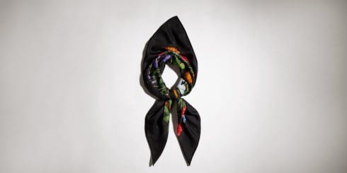 Printed GG wool silk shawl
