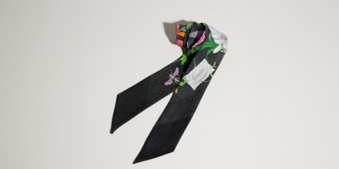 Lazo de seda con estampado