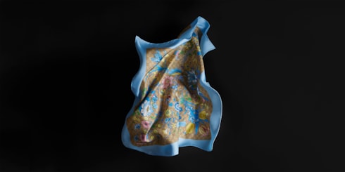 Printed GG silk twill carré
