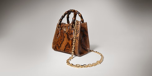 Gucci Diana python small tote bag