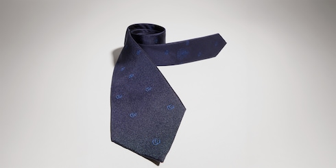 Cravate en jacquard de soie Double G