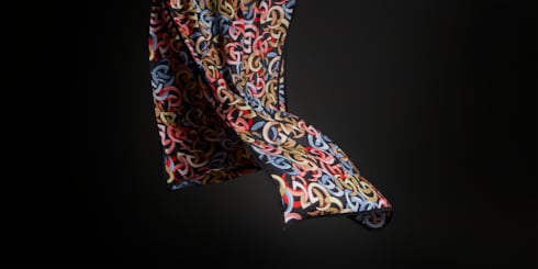 Estola de jacquard de algodón y seda con Doble G de Gucci